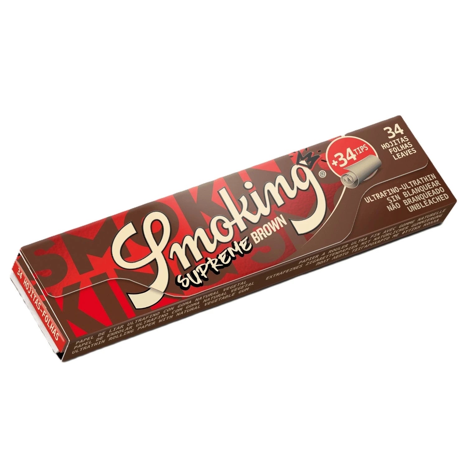 Smoking Supreme Brown King Size Slim Papers + Tips Smoking